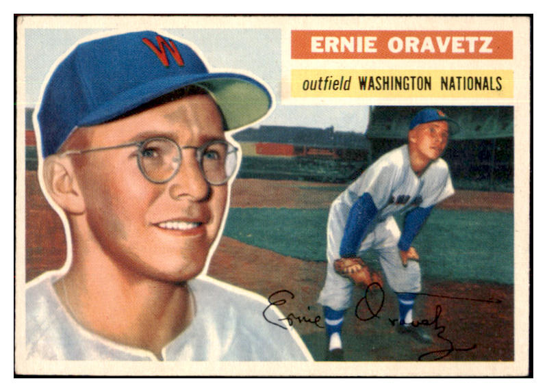 1956 Topps Baseball #051 Ernie Oravetz Senators NR-MT Gray 495519