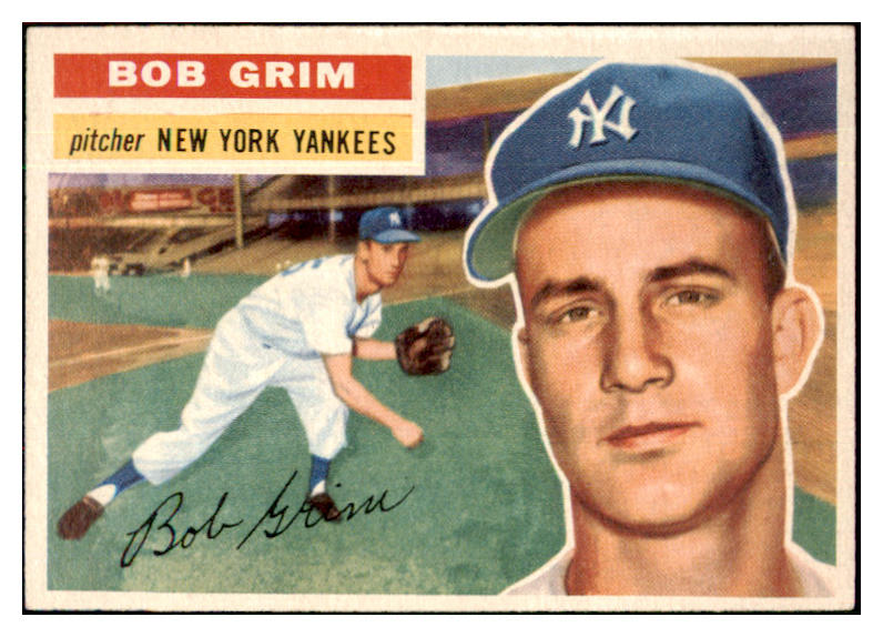 1956 Topps Baseball #052 Bob Grim Yankees NR-MT White 495521