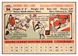 1956 Topps Baseball #056 Dale Long Pirates NR-MT White 495526