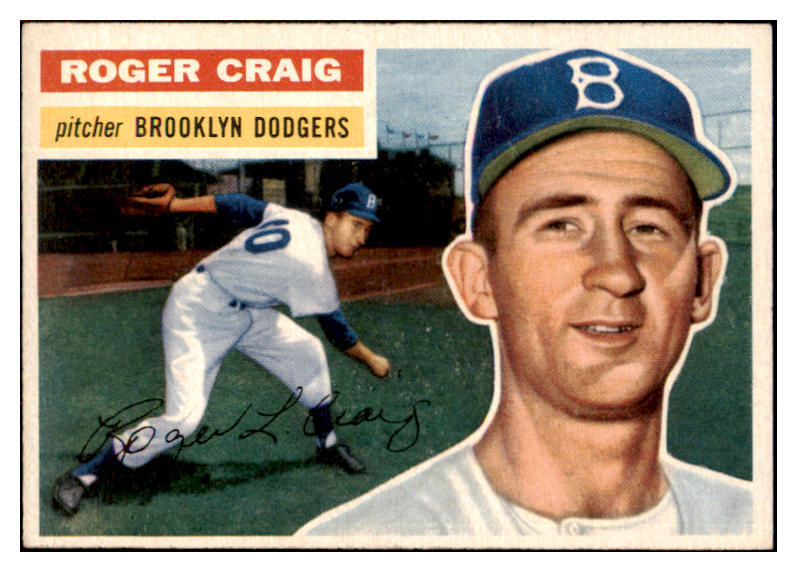 1956 Topps Baseball #063 Roger Craig Dodgers NR-MT White 495537