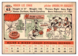 1956 Topps Baseball #063 Roger Craig Dodgers NR-MT White 495537