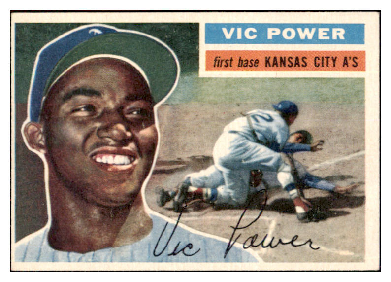 1956 Topps Baseball #067 Vic Power A's EX-MT White 495543