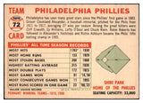 1956 Topps Baseball #072 Philadelphia Phillies Team NR-MT White 495554