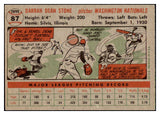 1956 Topps Baseball #087 Dean Stone Senators EX-MT Gray 495571