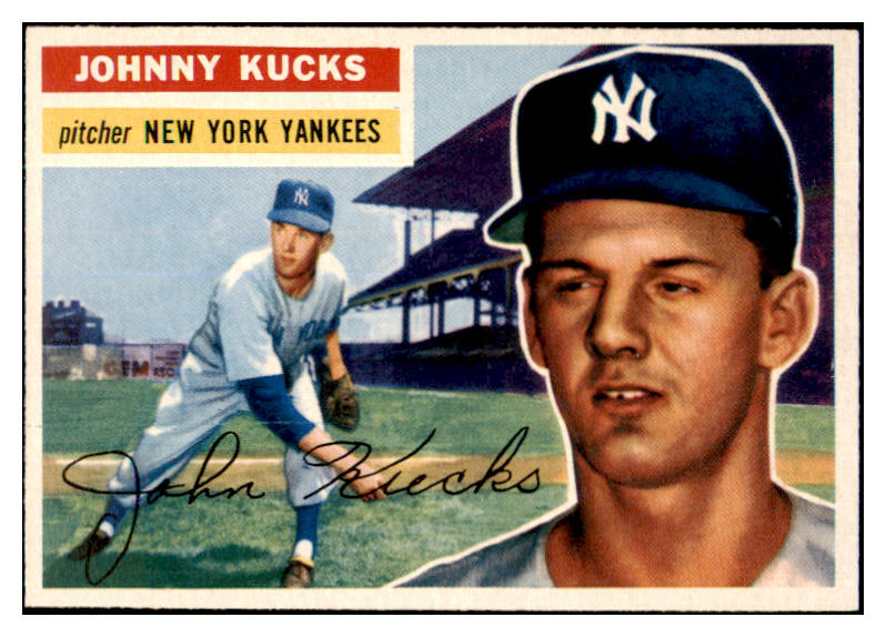 1956 Topps Baseball #088 Johnny Kucks Yankees NR-MT White 495573