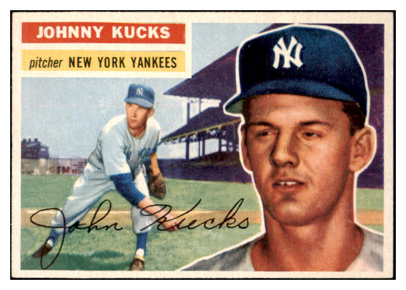 1956 Topps Baseball #088 Johnny Kucks Yankees NR-MT White 495574