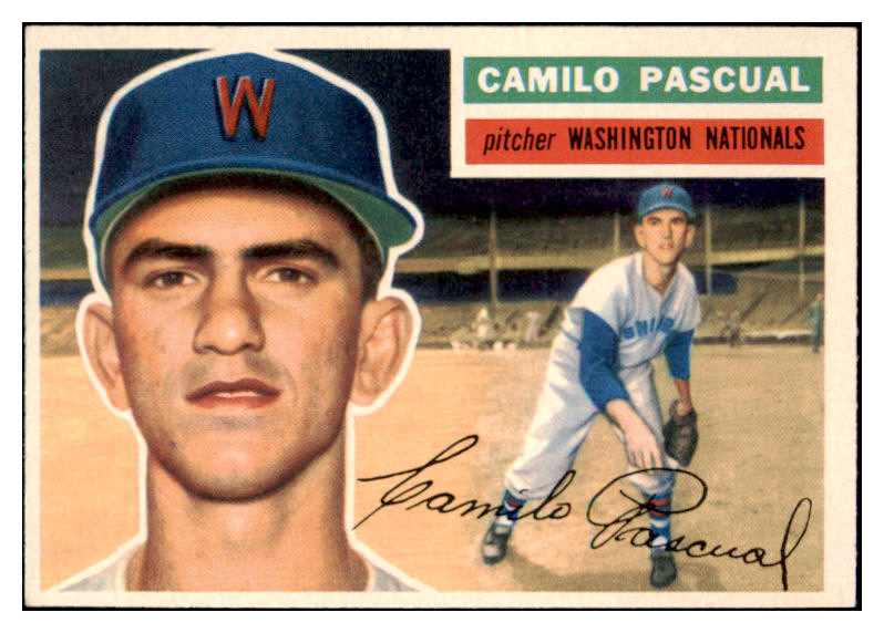 1956 Topps Baseball #098 Camilo Pascual Senators NR-MT Gray 495591