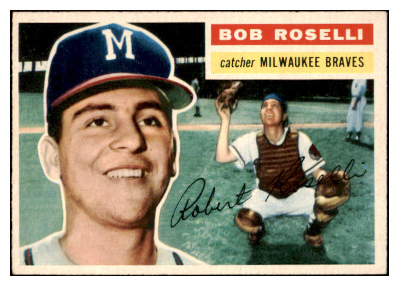 1956 Topps Baseball #131 Bob Roselli Braves NR-MT Gray 495639
