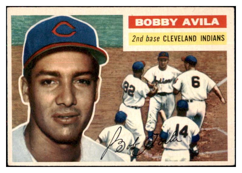 1956 Topps Baseball #132 Bobby Avila Indians EX-MT Gray 495642