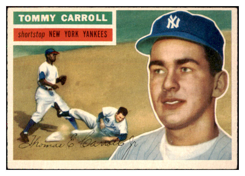 1956 Topps Baseball #139 Tommy Carroll Yankees NR-MT Gray 495646