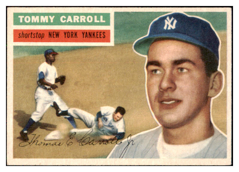 1956 Topps Baseball #139 Tommy Carroll Yankees NR-MT Gray 495647
