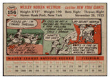 1956 Topps Baseball #156 Wes Westrum Giants NR-MT Gray 495663