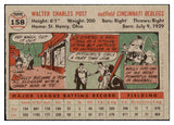 1956 Topps Baseball #158 Wally Post Reds NR-MT Gray 495666