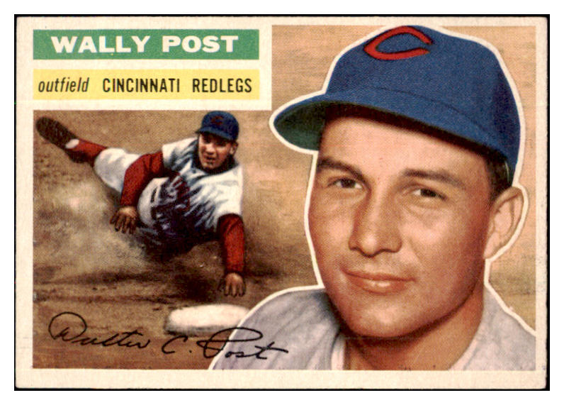 1956 Topps Baseball #158 Wally Post Reds NR-MT Gray 495667