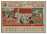 1956 Topps Baseball #158 Wally Post Reds NR-MT Gray 495667