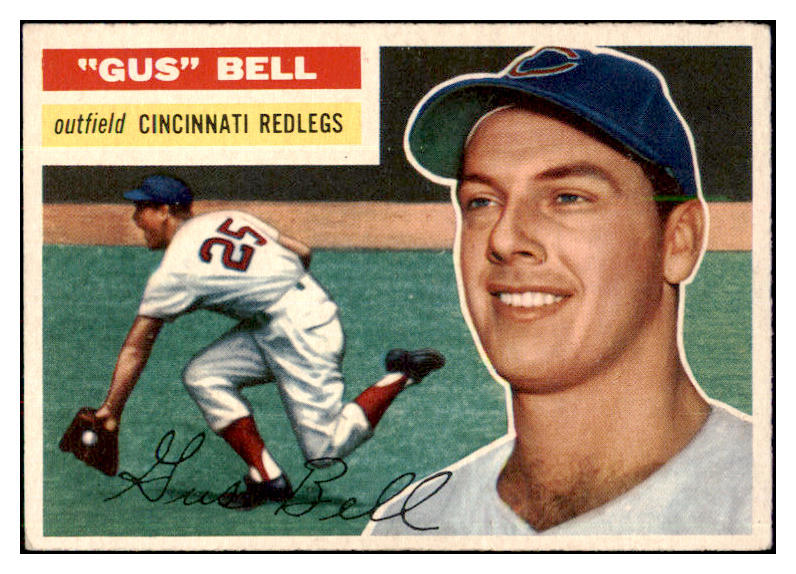 1956 Topps Baseball #162 Gus Bell Reds EX-MT Gray 495678