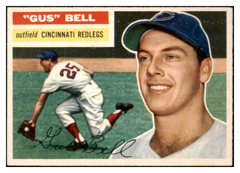 1956 Topps Baseball #162 Gus Bell Reds EX-MT Gray 495679