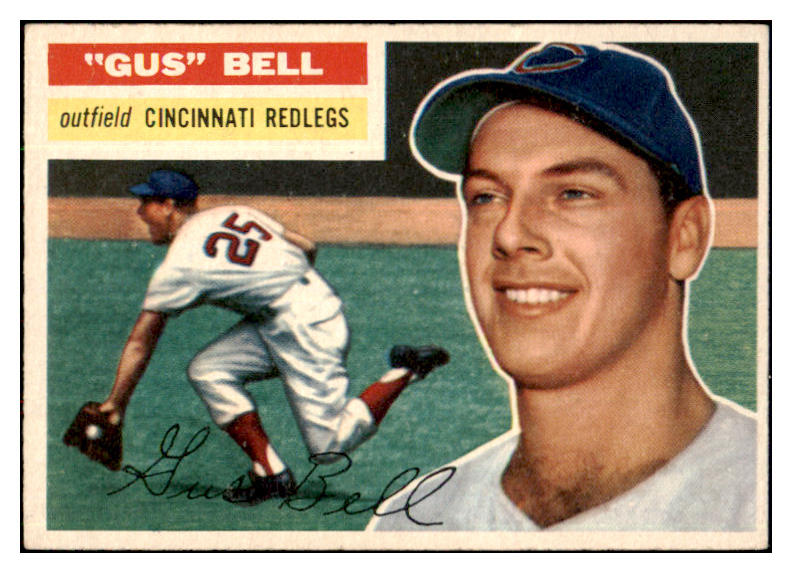 1956 Topps Baseball #162 Gus Bell Reds EX-MT Gray 495680