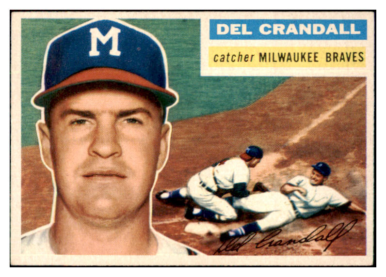 1956 Topps Baseball #175 Del Crandall Braves NR-MT Gray 495703