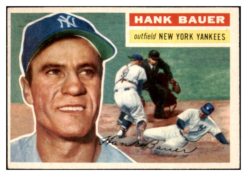 1956 Topps Baseball #177 Hank Bauer Yankees NR-MT Gray 495707