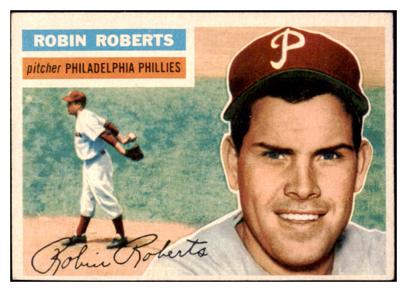 1956 Topps Baseball #180 Robin Roberts Phillies EX-MT Gray 495711