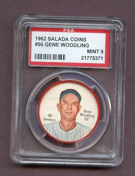 1962 Salada Baseball #096 Gene Woodling Senators PSA 9 MINT 495734