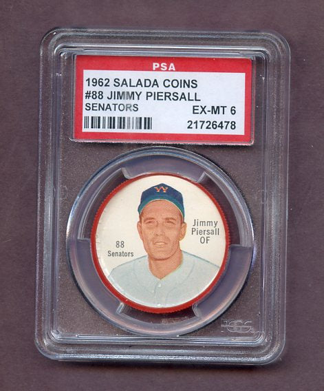 1962 Salada Baseball #088 Jimmy Piersall Senators PSA 6 EX-MT 495739
