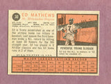 1962 Topps Baseball #030 Eddie Mathews Braves NR-MT 495782