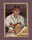1962 Topps Baseball #100 Warren Spahn Braves NR-MT 495783