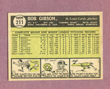 1961 Topps Baseball #211 Bob Gibson Cardinals NR-MT 495791
