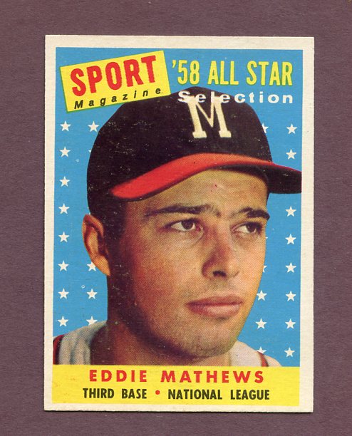 1958 Topps Baseball #480 Eddie Mathews A.S. Braves NR-MT 495799