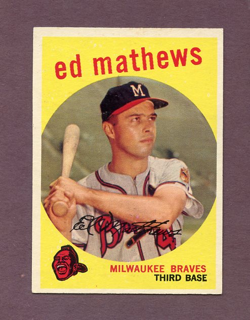 1959 Topps Baseball #450 Eddie Mathews Braves NR-MT 495808