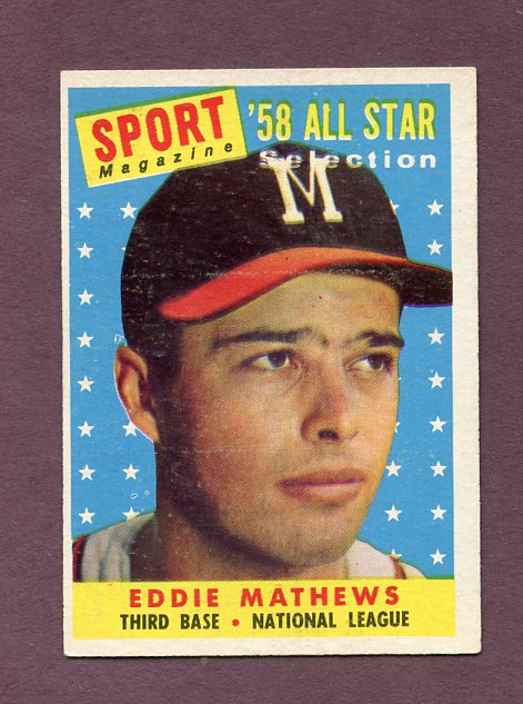 1958 Topps Baseball #480 Eddie Mathews A.S. Braves EX-MT 495832