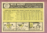 1961 Topps Baseball #517 Willie McCovey Giants EX-MT 495852