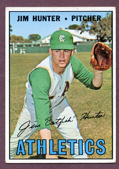 1967 Topps Baseball #369 Catfish Hunter A's VG ink back 495871