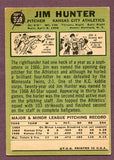 1967 Topps Baseball #369 Catfish Hunter A's VG ink back 495871