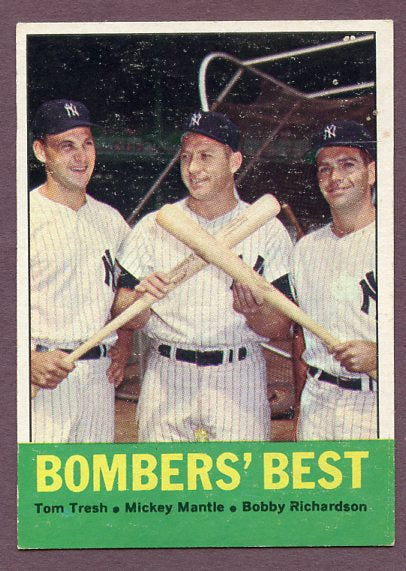 1963 Topps Baseball #173 Mickey Mantle Bobby Richardson EX-MT 495877