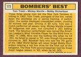 1963 Topps Baseball #173 Mickey Mantle Bobby Richardson EX-MT 495877