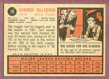 1962 Topps Baseball #070 Harmon Killebrew Twins EX-MT 495879