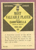 1961 Topps Baseball #480 Roy Campanella MVP Dodgers EX-MT 495881