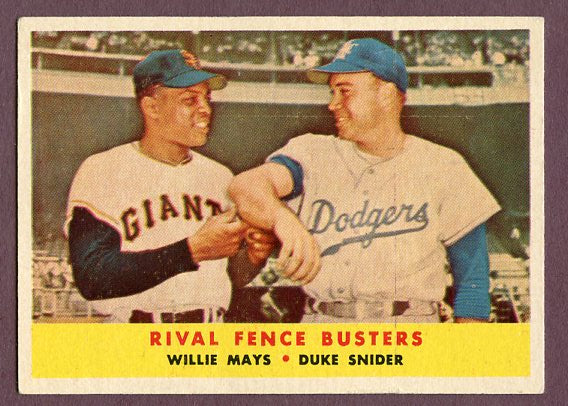1958 Topps Baseball #436 Willie Mays Duke Snider EX-MT 495886