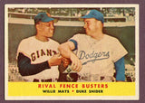 1958 Topps Baseball #436 Willie Mays Duke Snider EX-MT 495886