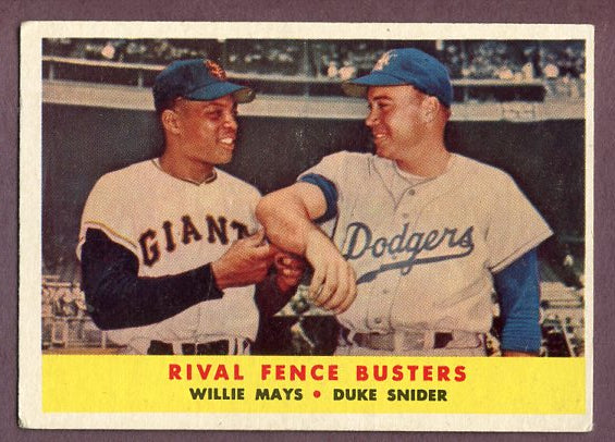 1958 Topps Baseball #436 Willie Mays Duke Snider EX-MT 495891