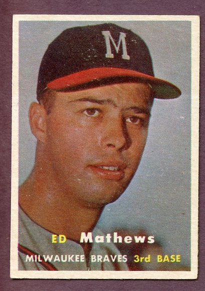 1957 Topps Baseball #250 Eddie Mathews Braves EX-MT 495894