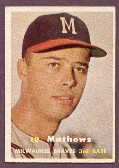 1957 Topps Baseball #250 Eddie Mathews Braves EX-MT 495895