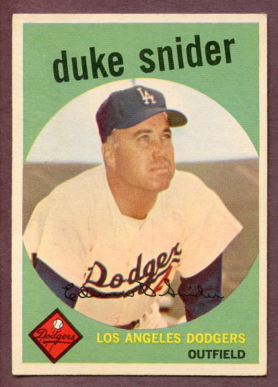 1959 Topps Baseball #020 Duke Snider Dodgers EX 495903