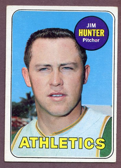 1969 Topps Baseball #235 Catfish Hunter A's EX 495932