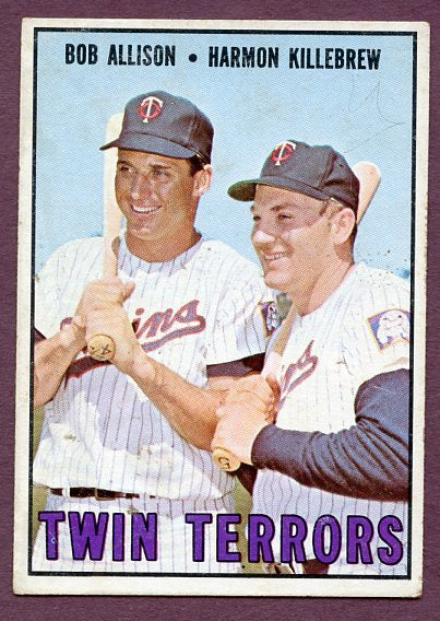 1967 Topps Baseball #334 Harmon Killebrew Bob Allison EX 495940