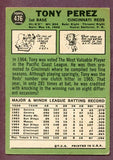 1967 Topps Baseball #476 Tony Perez Reds EX 495942