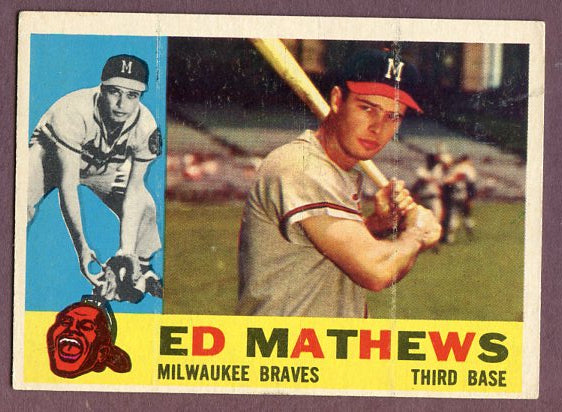 1960 Topps Baseball #420 Eddie Mathews Braves EX 495953